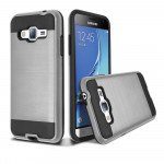 Wholesale Samsung Galaxy J3 / Galaxy Amp Prime Iron Shield Hybrid Case (Silver)